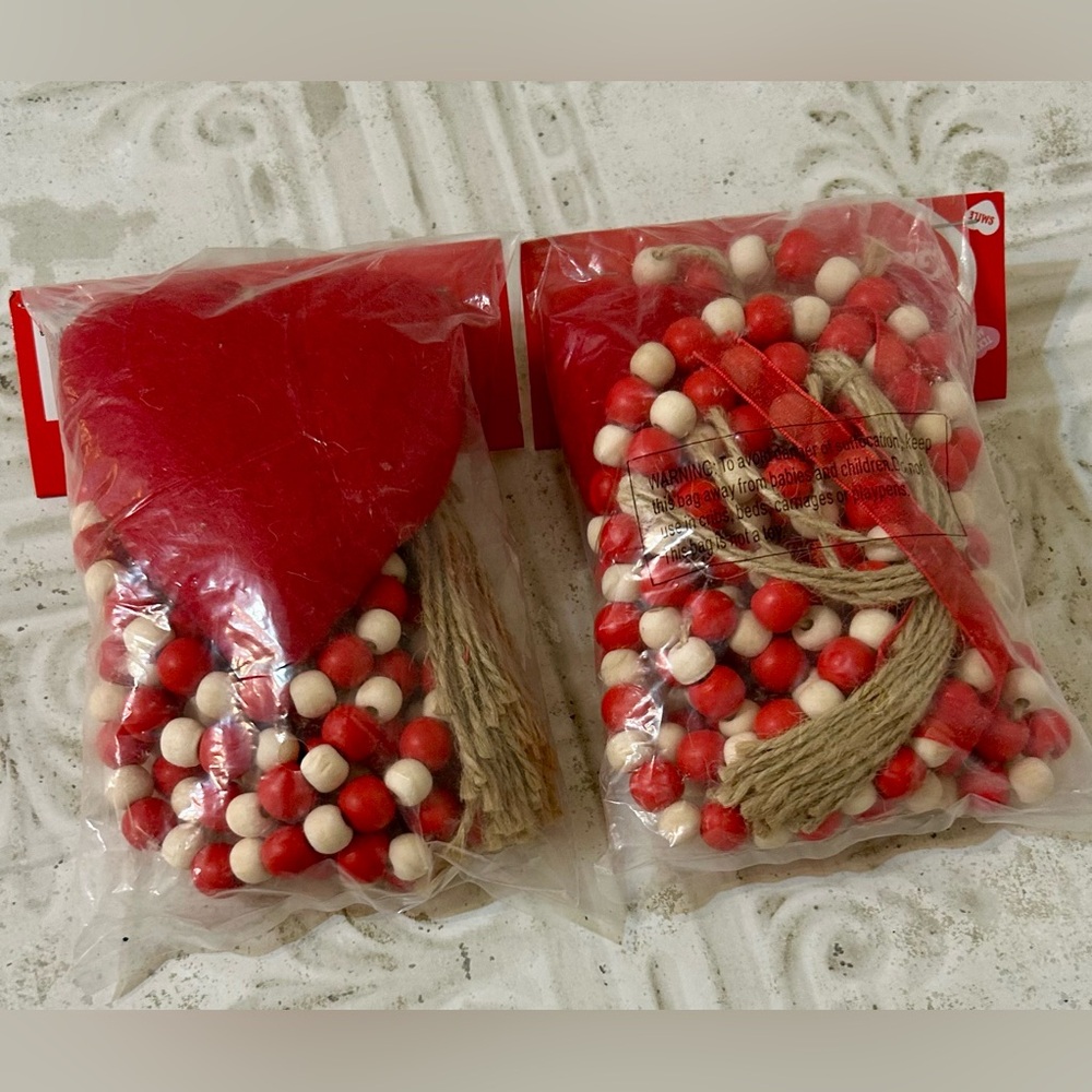 2 piece 6FT Heart & Beaded Garland